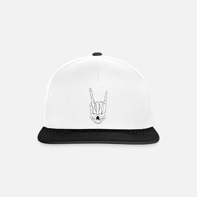 SkullHand black & white - Snapback Cap - Weiß/Schwarz