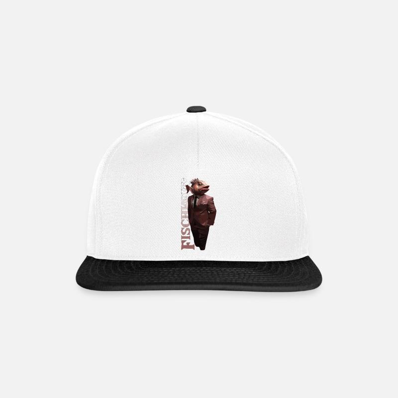 Fisch im Anzug - typisch Norddeutsch - Snapback Cap - Weiß/Schwarz