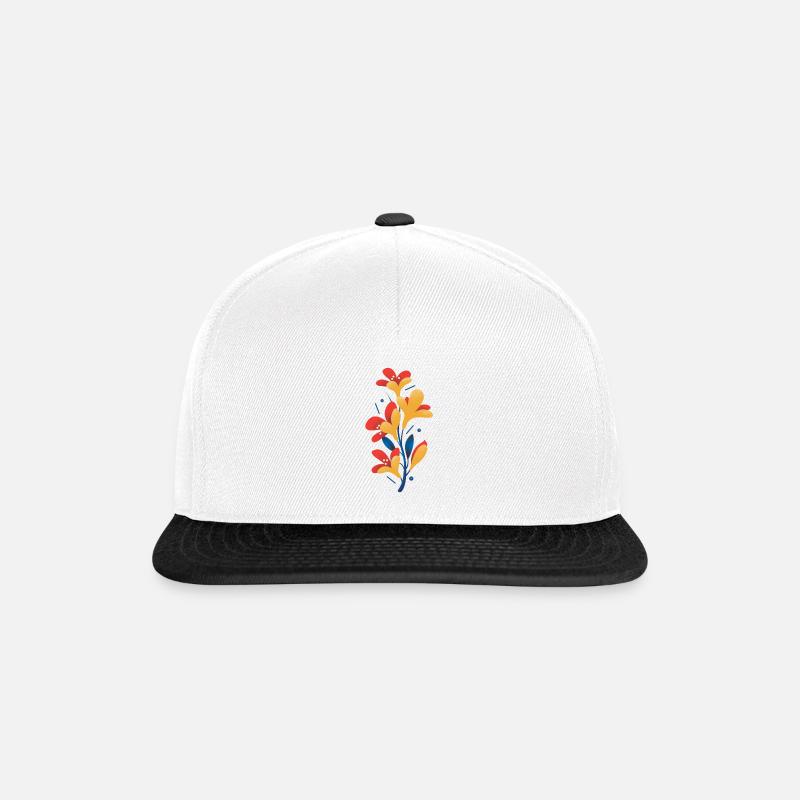 Scholle Blumenarrangement - Snapback Cap - Weiß/Schwarz