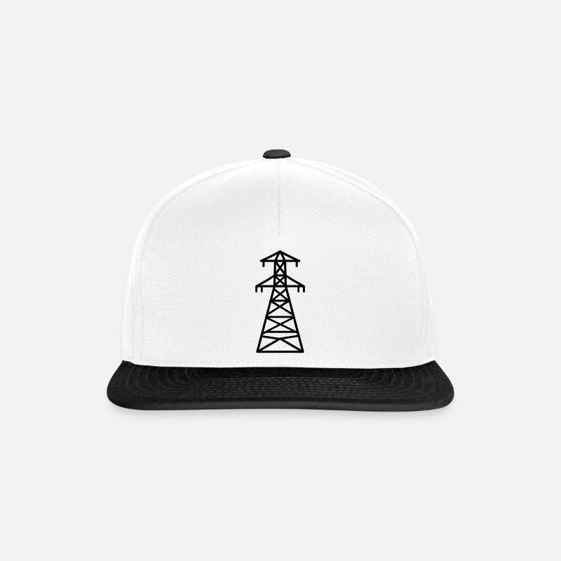 electricity pylon - Snapback Cap - white/black