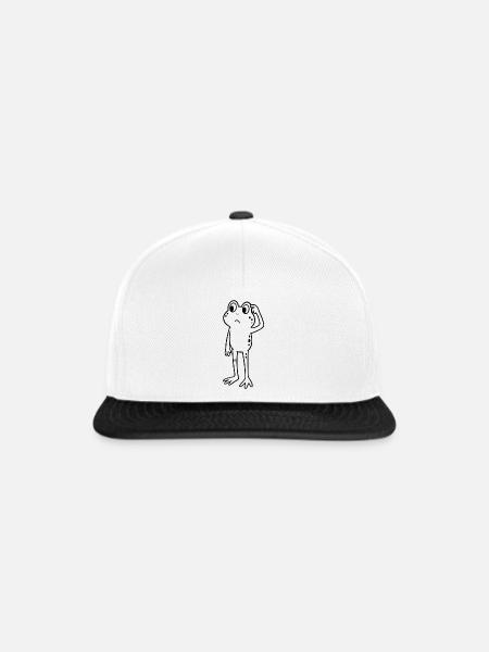 Frosch grübeln überlegen - Snapback Cap - Weiß/Schwarz