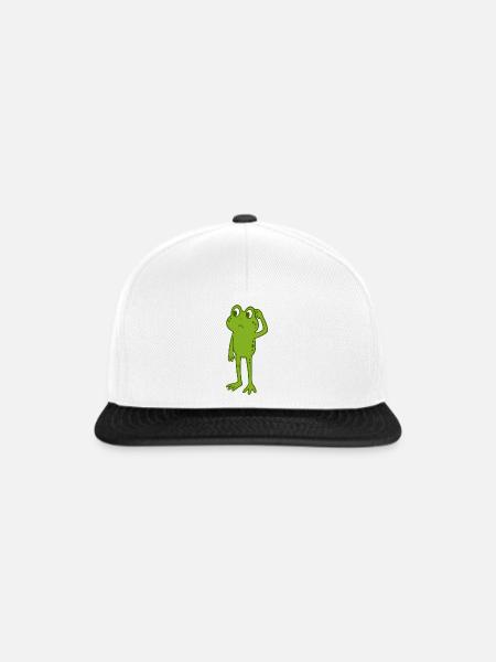 Frosch kratzt sich am Kopf - Snapback Cap - Weiß/Schwarz