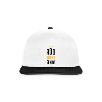 adolescent / enfant / ado / adolescente - Casquette snapback - blanc/noir - Devant