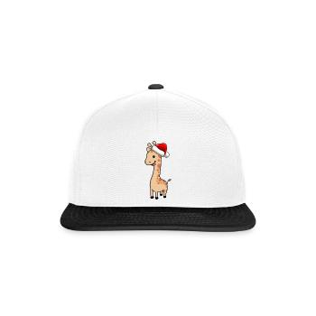 Giraffe Weihnachten Comic - Snapback Cap - Weiß/Schwarz - Vorne