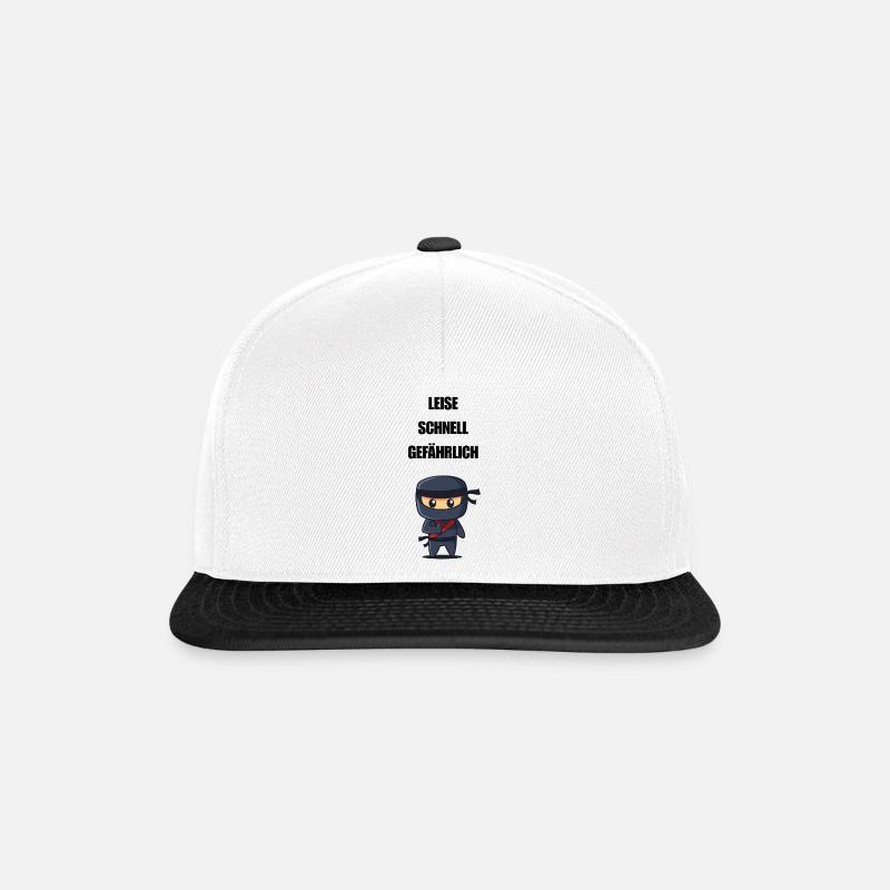 Leise Schnell Gefährlich Ninja - Snapback Cap - Weiß/Schwarz
