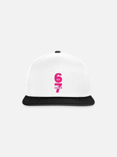 Six Seven - 67 - Meme - Basketball - 6-7 - Snapback Cap - Weiß/Schwarz