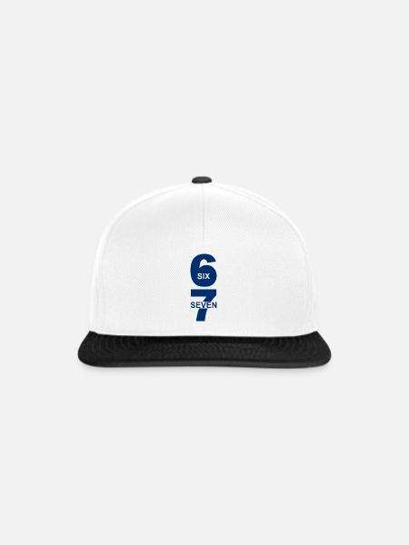 Six Seven - 67 - Meme - Basketball - 6-7 - Snapback Cap - Weiß/Schwarz