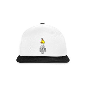 Die gute Ente (Spruch) - Snapback Cap - Weiß/Schwarz - Vorne
