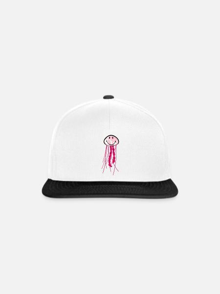 Smiley Jellyfish - Snapback Cap - Weiß/Schwarz