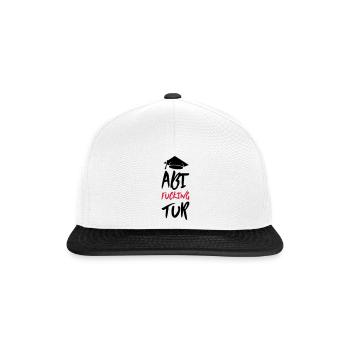 abi fucking tur - Snapback Cap - Weiß/Schwarz - Vorne