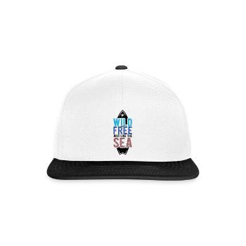 Surfen Wellenreiten Für Surfing - Snapback Cap - Weiß/Schwarz - Vorne