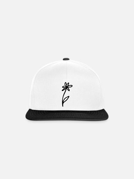 Blume - Snapback Cap - Weiß/Schwarz