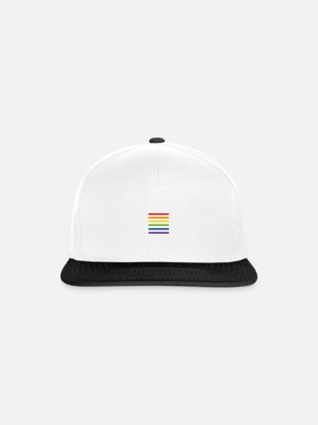 Regenbogenfahne - Snapback Cap - Weiß/Schwarz