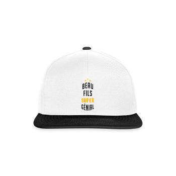 belle-fille / beau-fils / beau fils / belle fille - Casquette snapback - blanc/noir - Devant
