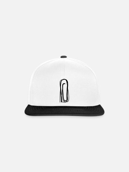 Büroklammer handgezeichnet - Snapback Cap - Weiß/Schwarz