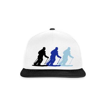 skiing - Snapback Cap - Weiß/Schwarz - Vorne