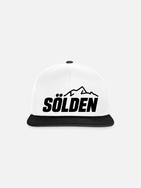 Sölden - Souvenir Design - Snapback Cap - Weiß/Schwarz