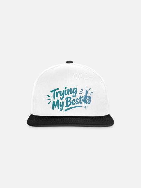 Trying My Best - Achtsamkeit Spruch - Snapback Cap - Weiß/Schwarz