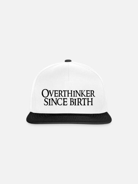 Overthinker Since Birth - Snapback Cap - Weiß/Schwarz