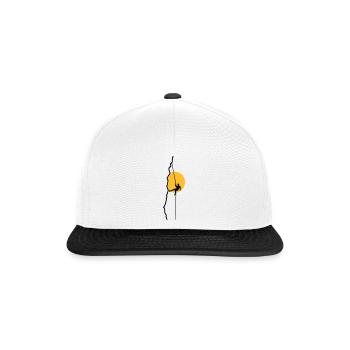 Kletterer beim Abseilen im Sonnenuntergang - Snapback Cap - Weiß/Schwarz - Vorne