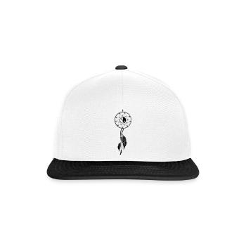 Dreamcatcher with feather and Yin & Yang - Snapback Cap - white/black - Front