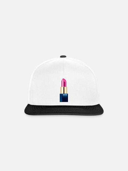 Smiley Lipstick - Snapback Cap - Weiß/Schwarz