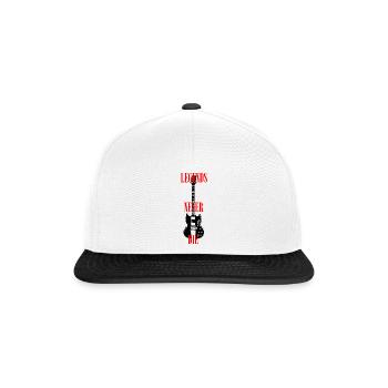 Legends never die - guitar - Snapback Cap - Weiß/Schwarz - Vorne
