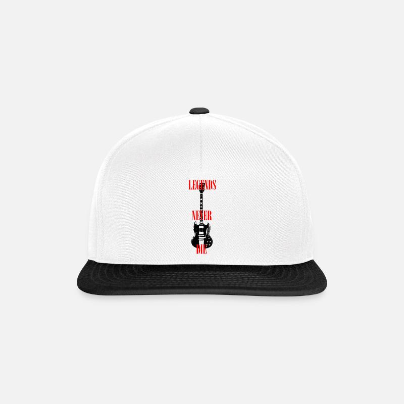 Legends never die - guitar - Snapback Cap - Weiß/Schwarz