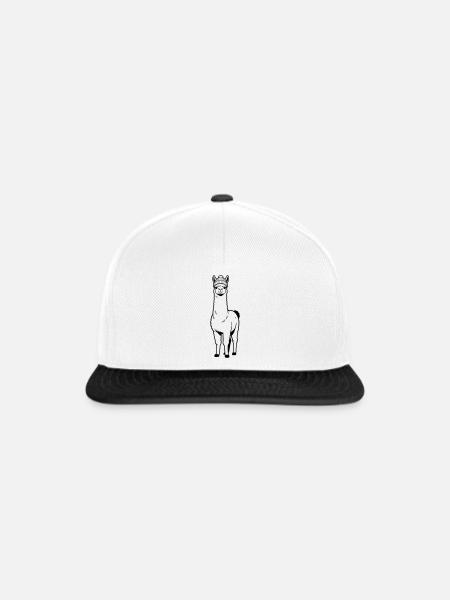 Llama Beanie - Snapback Cap - Weiß/Schwarz