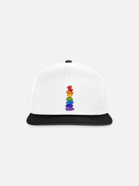Regenbogen-qualle Pride Kawaii Niedlich Lgbtq - Snapback Cap - Weiß/Schwarz