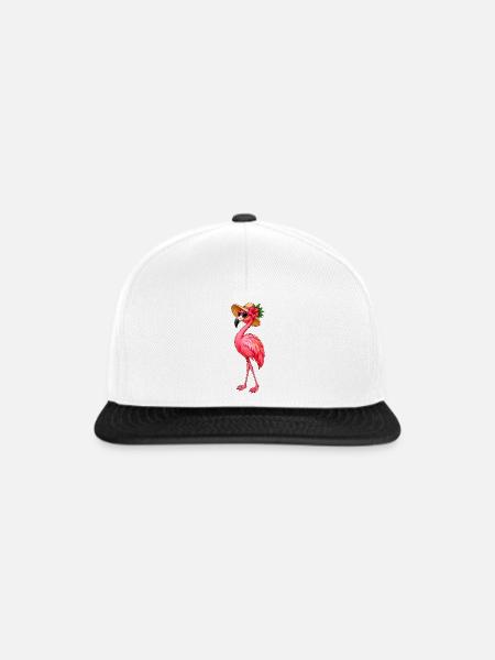 Flamingo Sommerhut Flair - Snapback Cap - Weiß/Schwarz