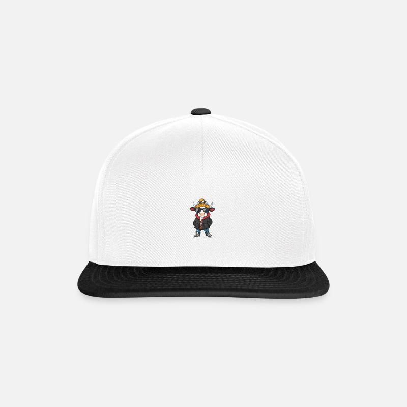 Kuh Winter Comic - Snapback Cap - Weiß/Schwarz