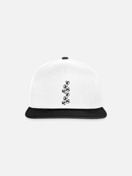 Pilze Design - Snapback Cap - Weiß/Schwarz