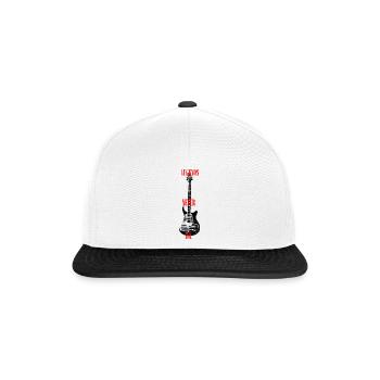 Legends never die - guitar - Snapback Cap - Weiß/Schwarz - Vorne