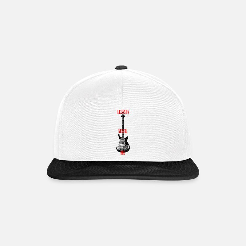 Legends never die - guitar - Snapback Cap - Weiß/Schwarz