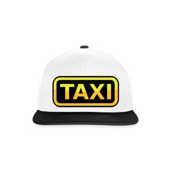 Taxi Schild - Snapback Cap - Weiß/Schwarz - Vorne