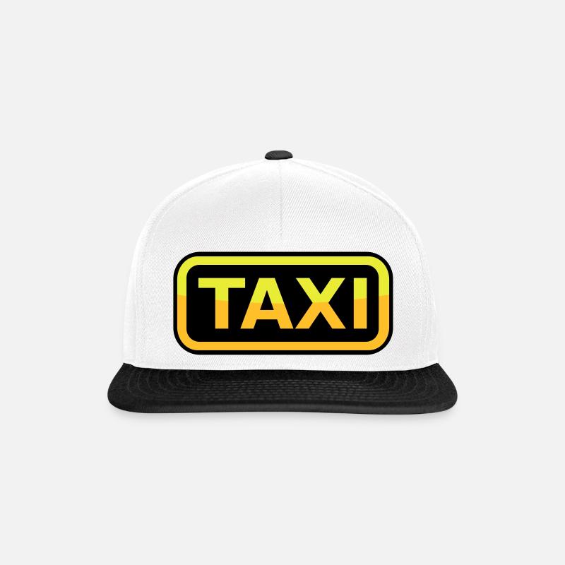 Taxi Schild - Snapback Cap - Weiß/Schwarz