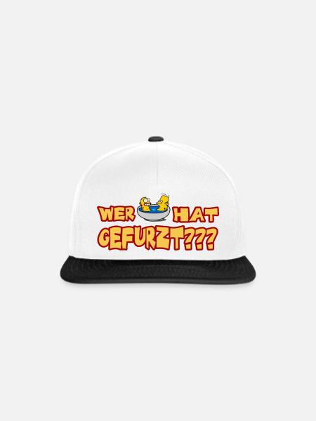 Wer hat gefurzt - Snapback Cap - Weiß/Schwarz