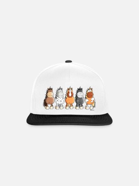Happy Horses - Snapback Cap - Weiß/Schwarz