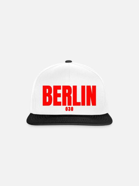 Berlin 030 - Snapback Cap - Weiß/Schwarz