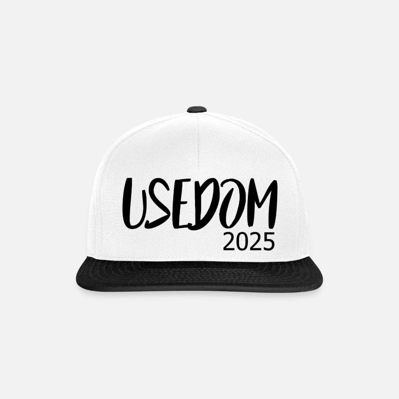 Usedom 2025 - Snapback Cap - Weiß/Schwarz