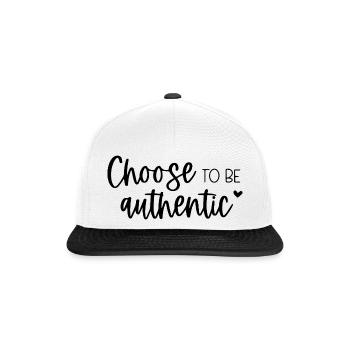Choisissez d’être authentique Message inspirant - Casquette snapback - blanc/noir - Devant