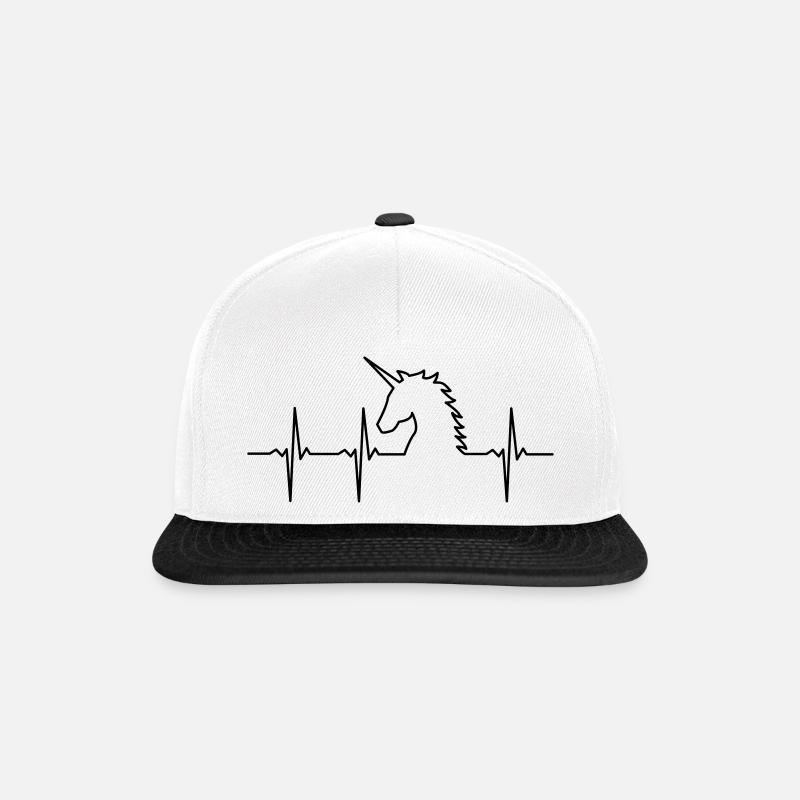 Electrocardiogramme licorne - Casquette snapback - blanc/noir