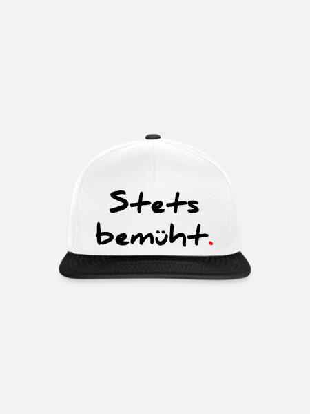 Stets bemüht - Snapback Cap - Weiß/Schwarz