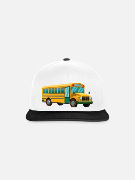 Schulbus - Snapback Cap - Weiß/Schwarz