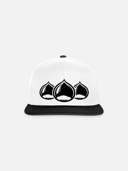 Kastanien Symbol - Snapback Cap - Weiß/Schwarz