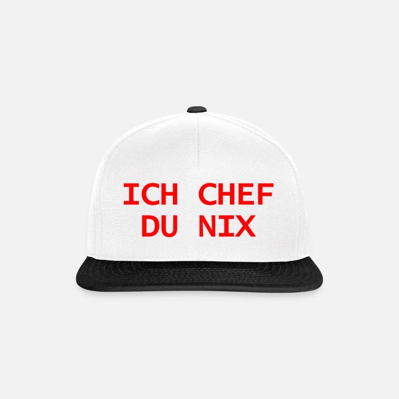 ich chef - Snapback Cap - Weiß/Schwarz