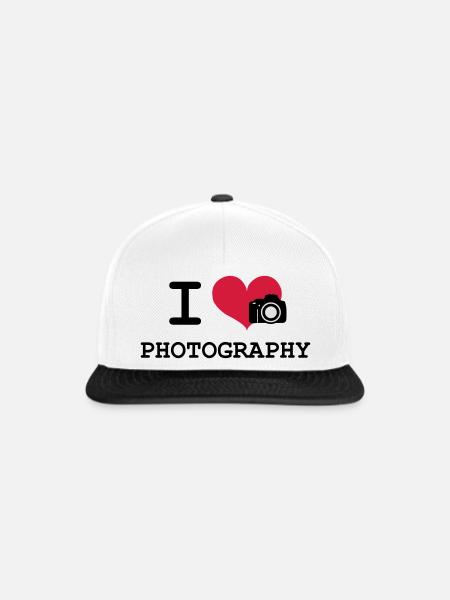 I Love Photography - Snapback Cap - Weiß/Schwarz