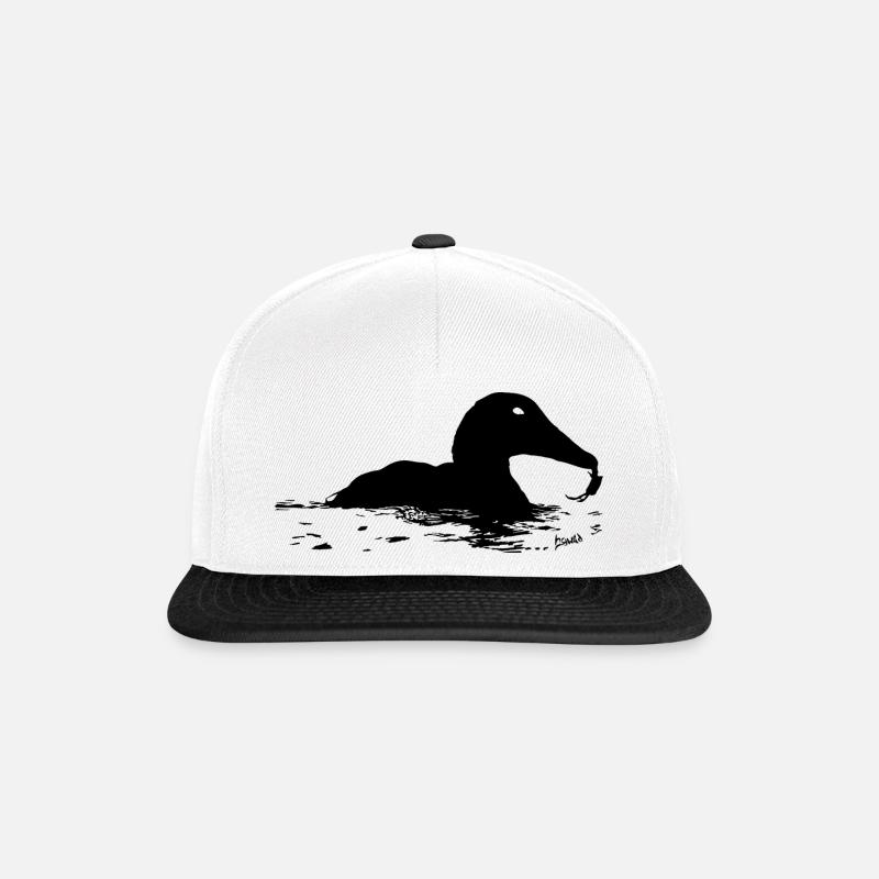 HGWild - Eiderente mit Krabbe - Snapback Cap - Weiß/Schwarz
