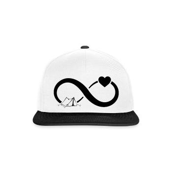 Infinity Heart and Camping 1 - - Snapback Cap - white/black - Front